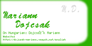 mariann dojcsak business card